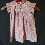 Bloemenjurkje wit-rood maat 92